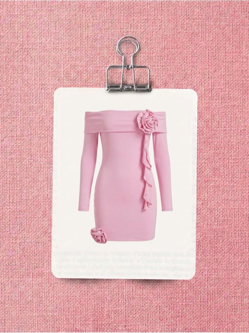 Peppermayo Pink Long Sleeve Off-Shoulder Dress